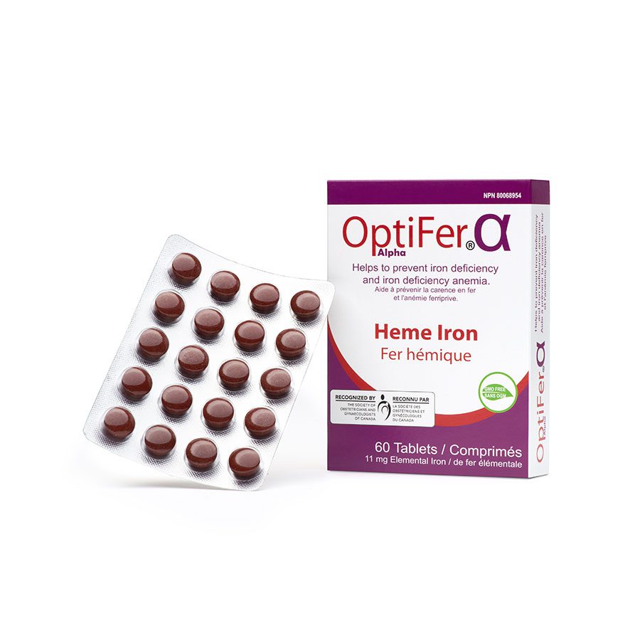 OptiFer vs Proferrin Packages Showing OptiFer 60 tablets